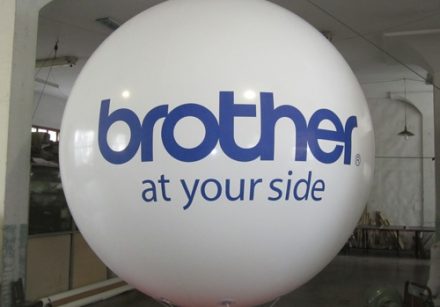 White PVC Sky Balloon With 2 logo imprinted