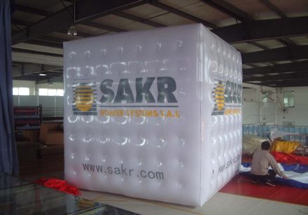 Cube Sky Balloon with Inner Lines and 4 side logo imprinted