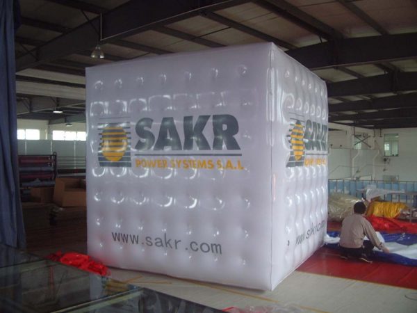 Cube Sky Balloon with Inner Lines and 4 side logo imprinted - Image 2