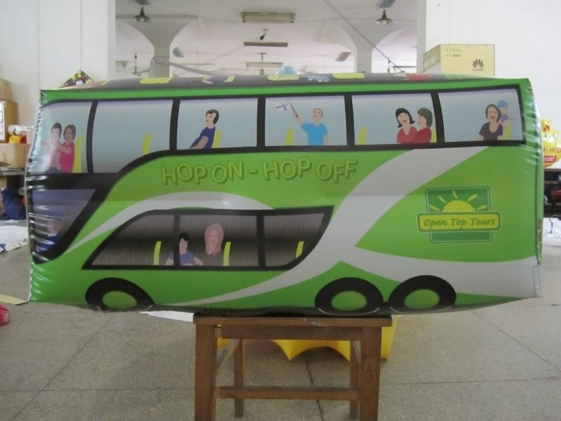 green bus backpack balloon